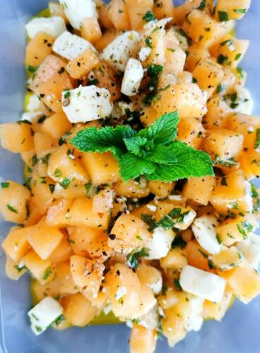 Melonensalat mit wilder Minze